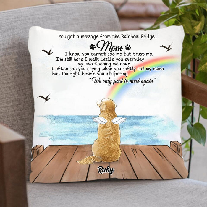 Custom Personalized Memorial Pet Pillow Cover & Fleece/ Quilt Blanket - Memorial Gift For Dog/ Cat Lover - I'm Still Here