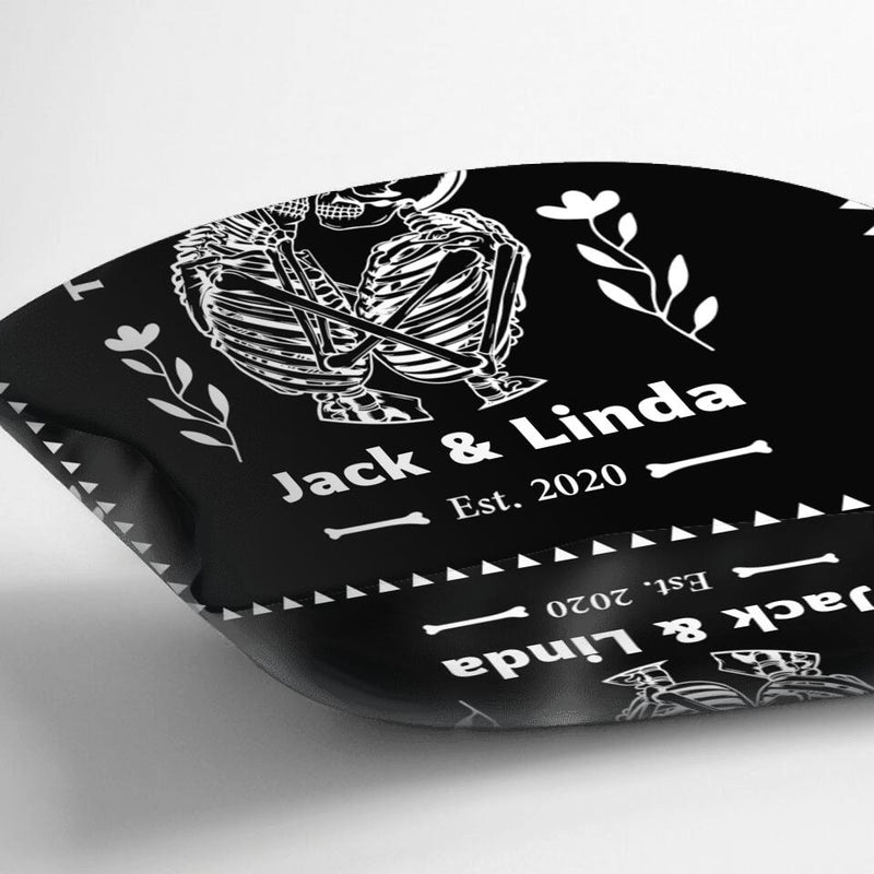 Personalized Skull Couple Quilt/Fleece Blanket/Pillow Cover - Gift Idea For Couple - Till Death Do Us Part