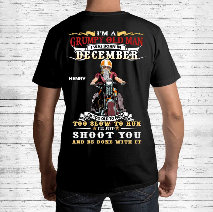 Custom Personalized Biker Man T-Shirt - Gift Idea For Biker Lovers - I'm A Grumpy Old Man