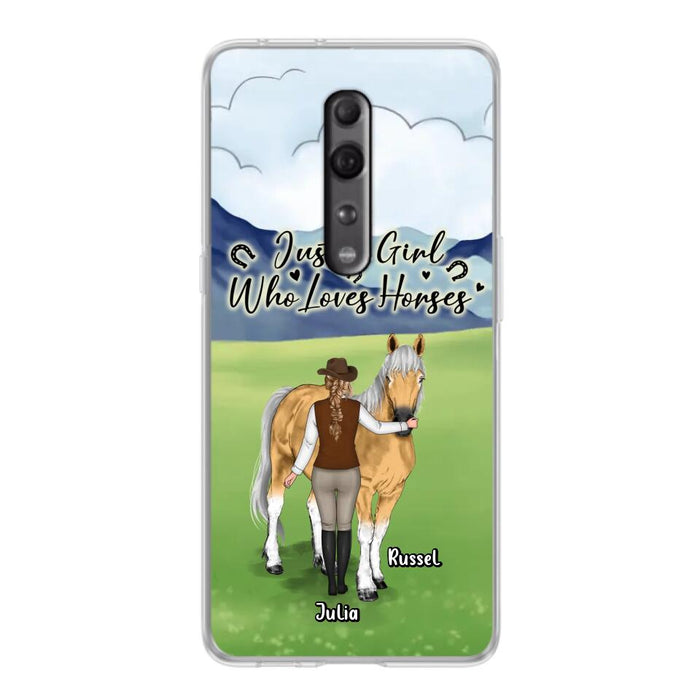 Custom Personalized Horse Girl Phone Case - Gift Idea For Horse Lovers/Horse Owners - Just A Girl Who Loves Horses - Case For Oppo, Xiaomi & Huawei