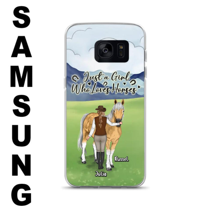 Custom Personalized Horse Girl Phone Case - Gift Idea For Horse Lovers/Horse Owners - Just A Girl Who Loves Horses - Case For iPhone & Samsung