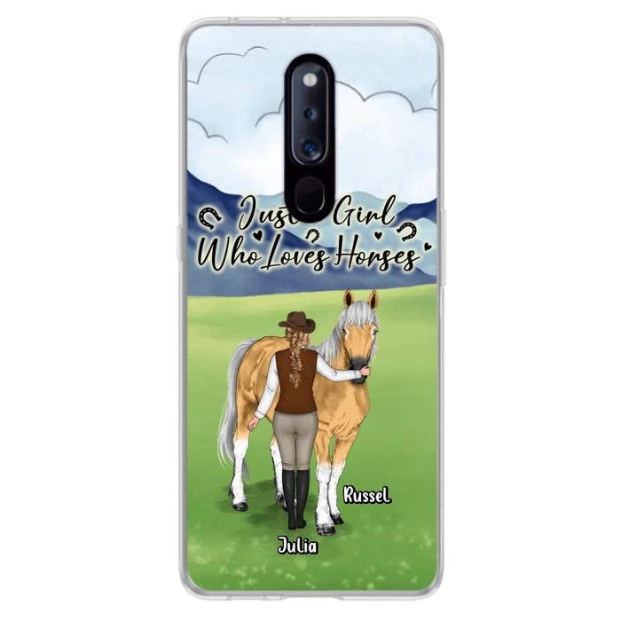 Custom Personalized Horse Girl Phone Case - Gift Idea For Horse Lovers/Horse Owners - Just A Girl Who Loves Horses - Case For Oppo, Xiaomi & Huawei