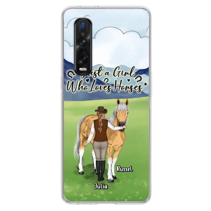 Custom Personalized Horse Girl Phone Case - Gift Idea For Horse Lovers/Horse Owners - Just A Girl Who Loves Horses - Case For Oppo, Xiaomi & Huawei