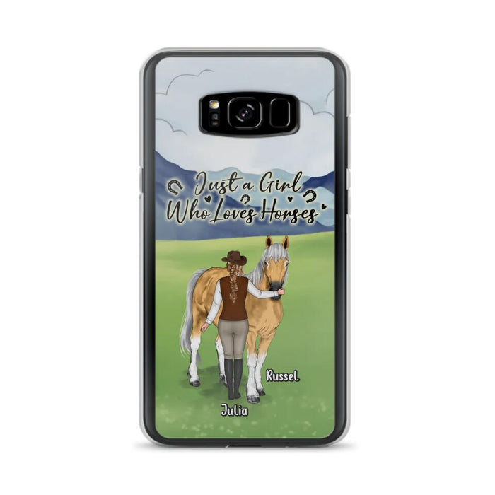 Custom Personalized Horse Girl Phone Case - Gift Idea For Horse Lovers/Horse Owners - Just A Girl Who Loves Horses - Case For iPhone & Samsung