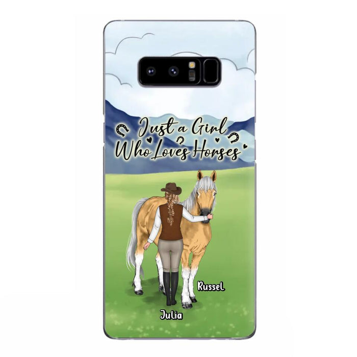 Custom Personalized Horse Girl Phone Case - Gift Idea For Horse Lovers/Horse Owners - Just A Girl Who Loves Horses - Case For iPhone & Samsung