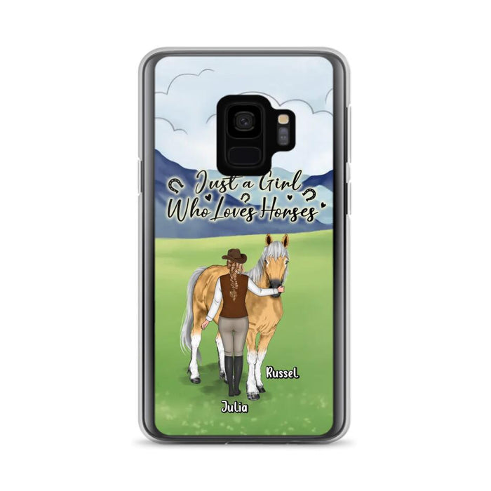 Custom Personalized Horse Girl Phone Case - Gift Idea For Horse Lovers/Horse Owners - Just A Girl Who Loves Horses - Case For iPhone & Samsung