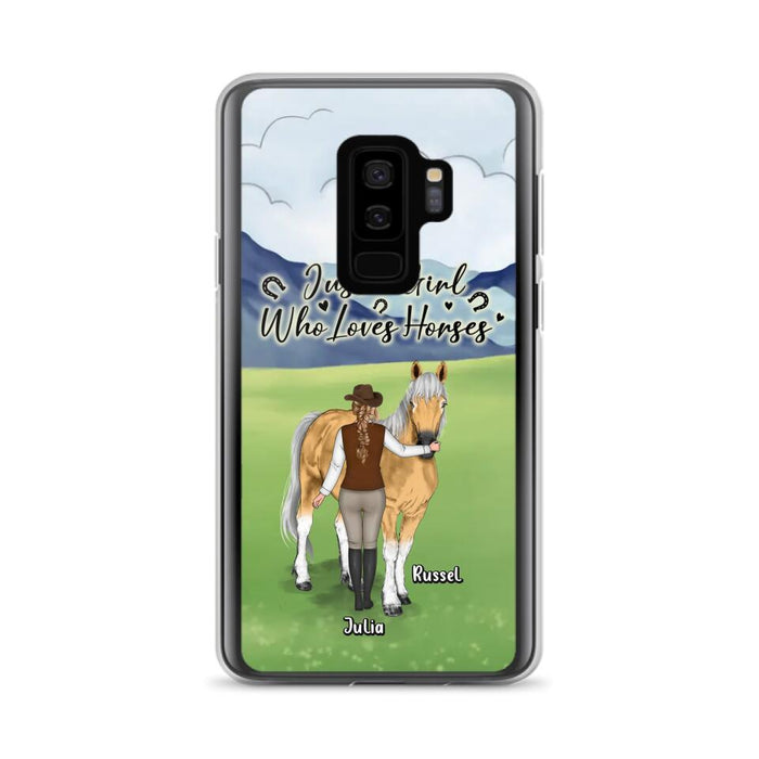 Custom Personalized Horse Girl Phone Case - Gift Idea For Horse Lovers/Horse Owners - Just A Girl Who Loves Horses - Case For iPhone & Samsung