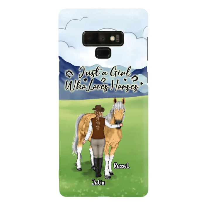 Custom Personalized Horse Girl Phone Case - Gift Idea For Horse Lovers/Horse Owners - Just A Girl Who Loves Horses - Case For iPhone & Samsung