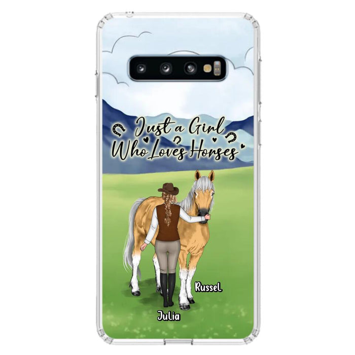 Custom Personalized Horse Girl Phone Case - Gift Idea For Horse Lovers/Horse Owners - Just A Girl Who Loves Horses - Case For iPhone & Samsung