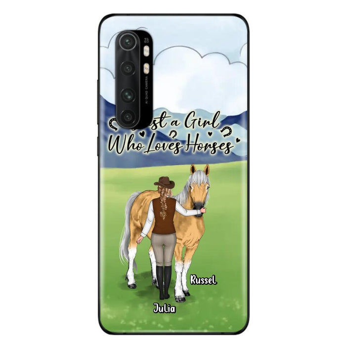 Custom Personalized Horse Girl Phone Case - Gift Idea For Horse Lovers/Horse Owners - Just A Girl Who Loves Horses - Case For Oppo, Xiaomi & Huawei