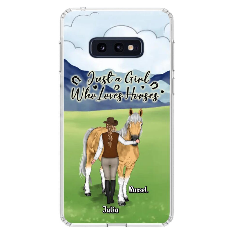 Custom Personalized Horse Girl Phone Case - Gift Idea For Horse Lovers/Horse Owners - Just A Girl Who Loves Horses - Case For iPhone & Samsung