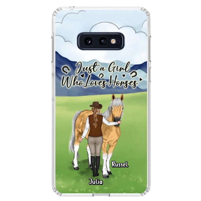 Custom Personalized Horse Girl Phone Case - Gift Idea For Horse Lovers/Horse Owners - Just A Girl Who Loves Horses - Case For iPhone & Samsung