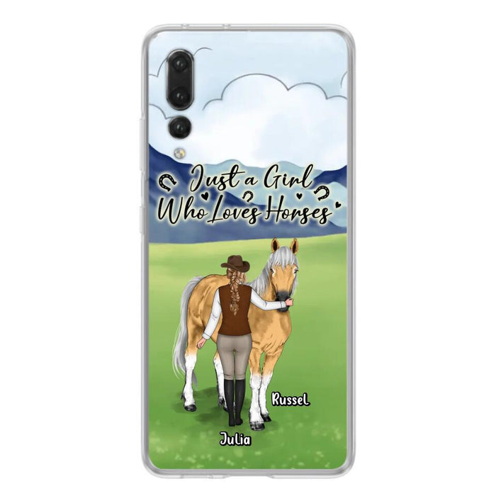 Custom Personalized Horse Girl Phone Case - Gift Idea For Horse Lovers/Horse Owners - Just A Girl Who Loves Horses - Case For Oppo, Xiaomi & Huawei