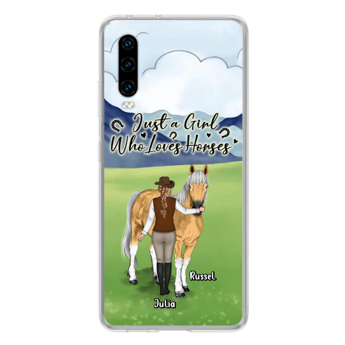 Custom Personalized Horse Girl Phone Case - Gift Idea For Horse Lovers/Horse Owners - Just A Girl Who Loves Horses - Case For Oppo, Xiaomi & Huawei