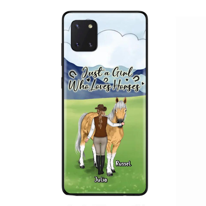 Custom Personalized Horse Girl Phone Case - Gift Idea For Horse Lovers/Horse Owners - Just A Girl Who Loves Horses - Case For iPhone & Samsung