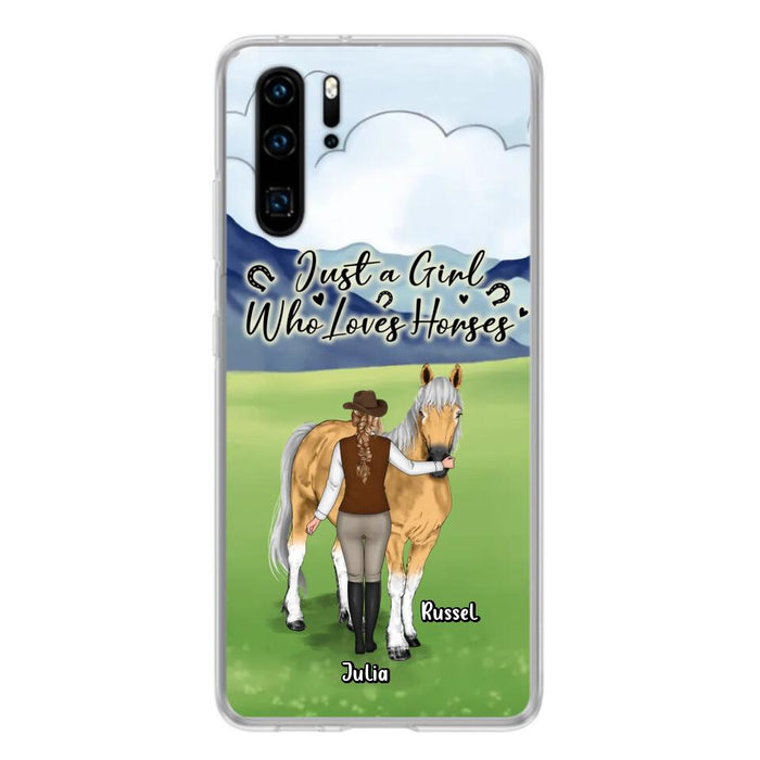 Custom Personalized Horse Girl Phone Case - Gift Idea For Horse Lovers/Horse Owners - Just A Girl Who Loves Horses - Case For Oppo, Xiaomi & Huawei