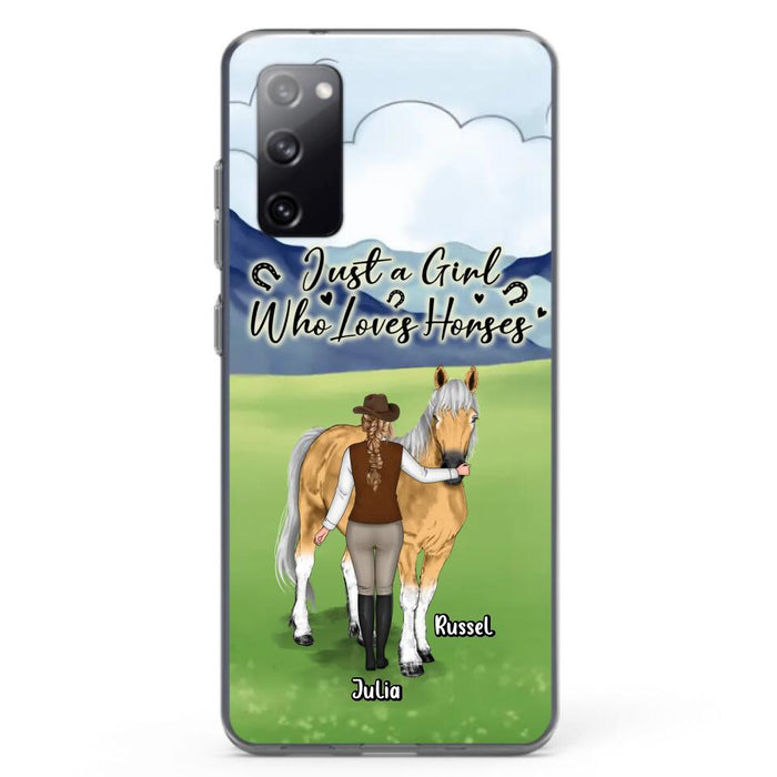 Custom Personalized Horse Girl Phone Case - Gift Idea For Horse Lovers/Horse Owners - Just A Girl Who Loves Horses - Case For iPhone & Samsung