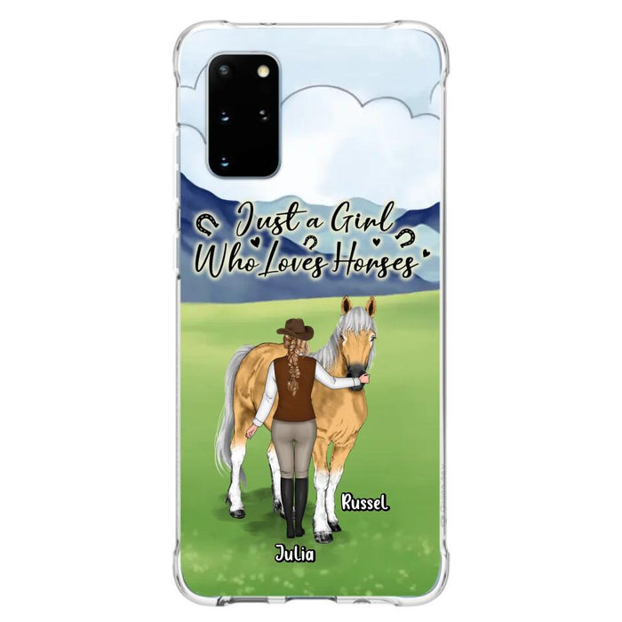 Custom Personalized Horse Girl Phone Case - Gift Idea For Horse Lovers/Horse Owners - Just A Girl Who Loves Horses - Case For iPhone & Samsung