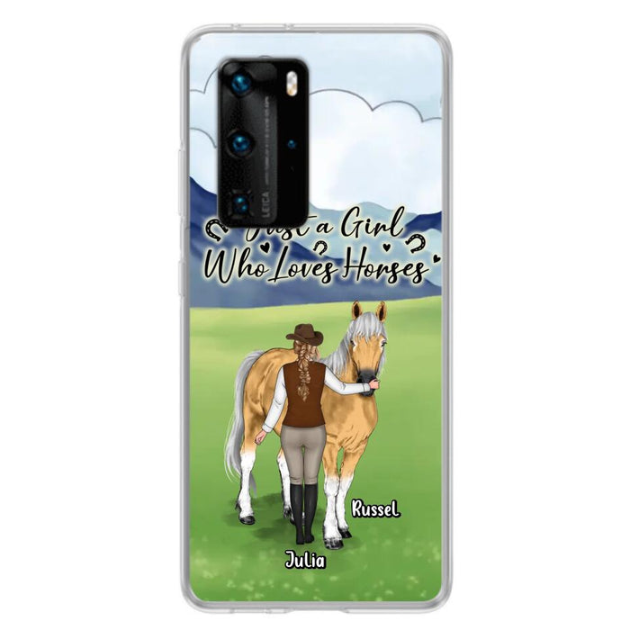 Custom Personalized Horse Girl Phone Case - Gift Idea For Horse Lovers/Horse Owners - Just A Girl Who Loves Horses - Case For Oppo, Xiaomi & Huawei