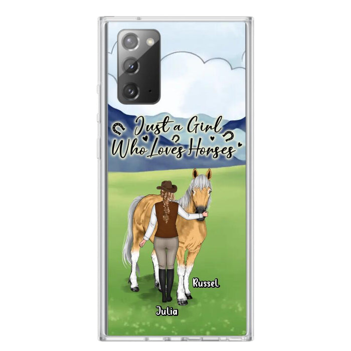 Custom Personalized Horse Girl Phone Case - Gift Idea For Horse Lovers/Horse Owners - Just A Girl Who Loves Horses - Case For iPhone & Samsung