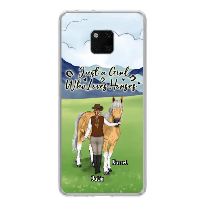 Custom Personalized Horse Girl Phone Case - Gift Idea For Horse Lovers/Horse Owners - Just A Girl Who Loves Horses - Case For Oppo, Xiaomi & Huawei