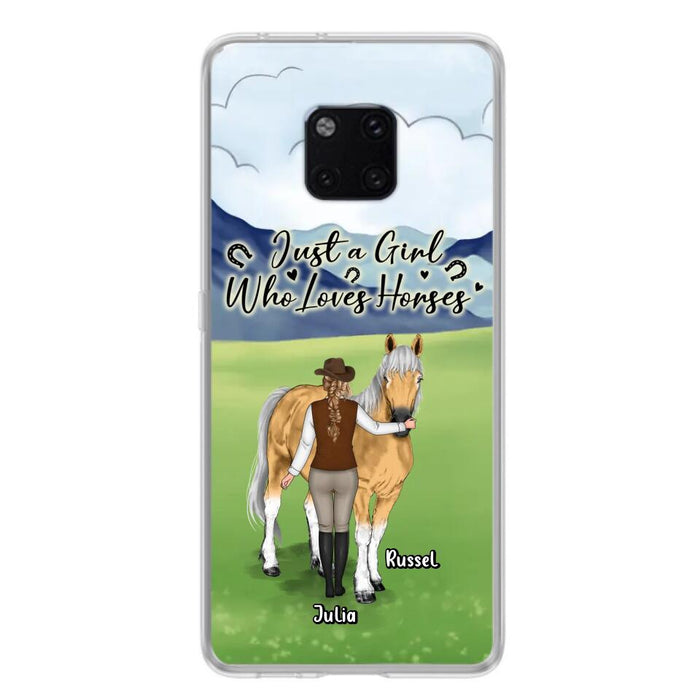 Custom Personalized Horse Girl Phone Case - Gift Idea For Horse Lovers/Horse Owners - Just A Girl Who Loves Horses - Case For Oppo, Xiaomi & Huawei