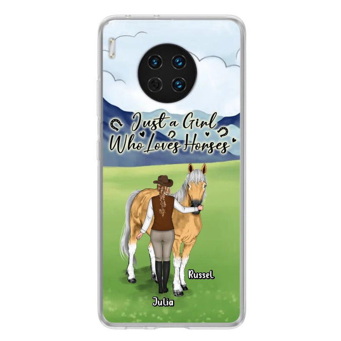 Custom Personalized Horse Girl Phone Case - Gift Idea For Horse Lovers/Horse Owners - Just A Girl Who Loves Horses - Case For Oppo, Xiaomi & Huawei