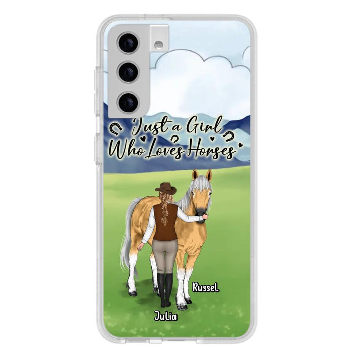 Custom Personalized Horse Girl Phone Case - Gift Idea For Horse Lovers/Horse Owners - Just A Girl Who Loves Horses - Case For iPhone & Samsung