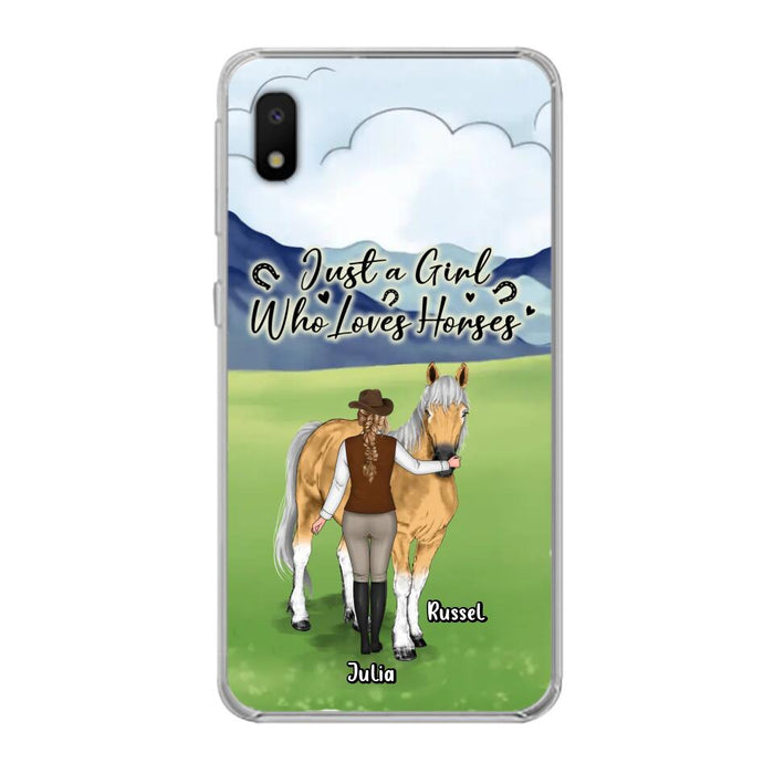 Custom Personalized Horse Girl Phone Case - Gift Idea For Horse Lovers/Horse Owners - Just A Girl Who Loves Horses - Case For iPhone & Samsung