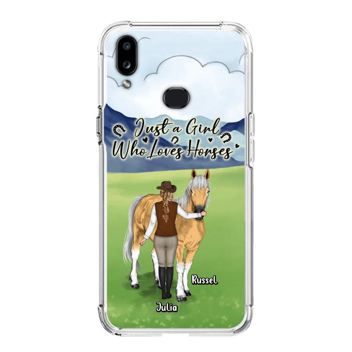 Custom Personalized Horse Girl Phone Case - Gift Idea For Horse Lovers/Horse Owners - Just A Girl Who Loves Horses - Case For iPhone & Samsung