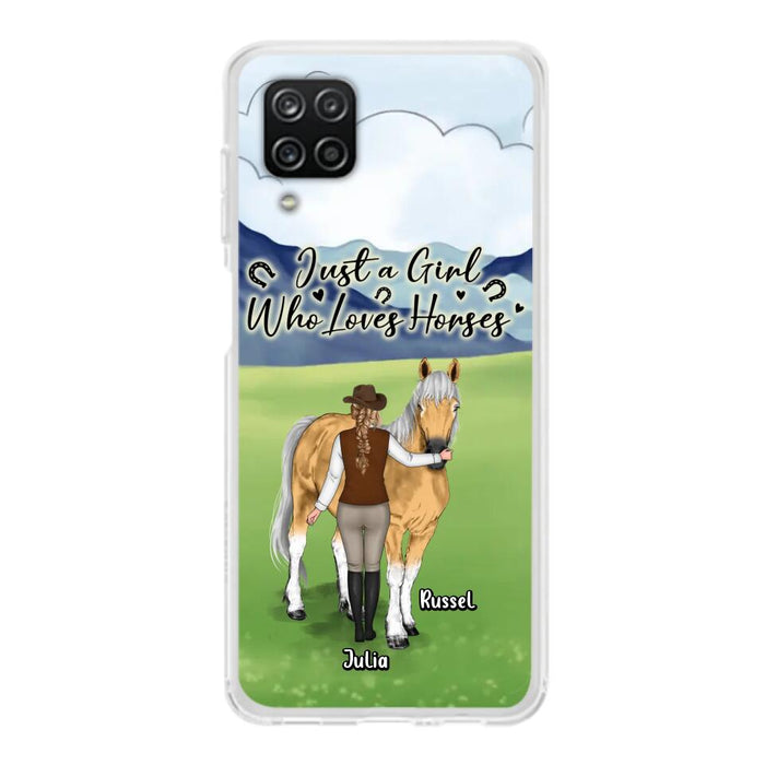 Custom Personalized Horse Girl Phone Case - Gift Idea For Horse Lovers/Horse Owners - Just A Girl Who Loves Horses - Case For iPhone & Samsung