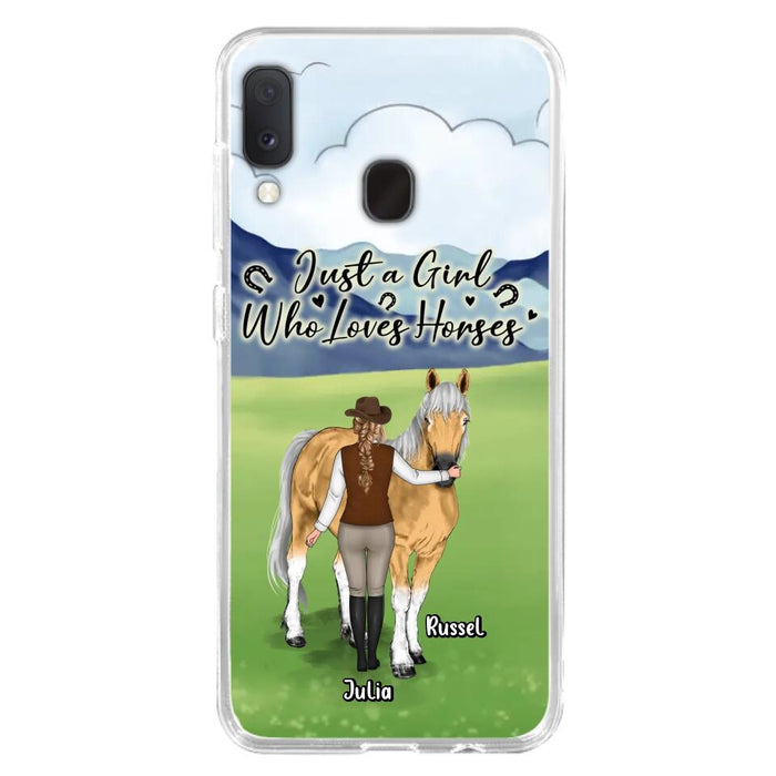 Custom Personalized Horse Girl Phone Case - Gift Idea For Horse Lovers/Horse Owners - Just A Girl Who Loves Horses - Case For iPhone & Samsung