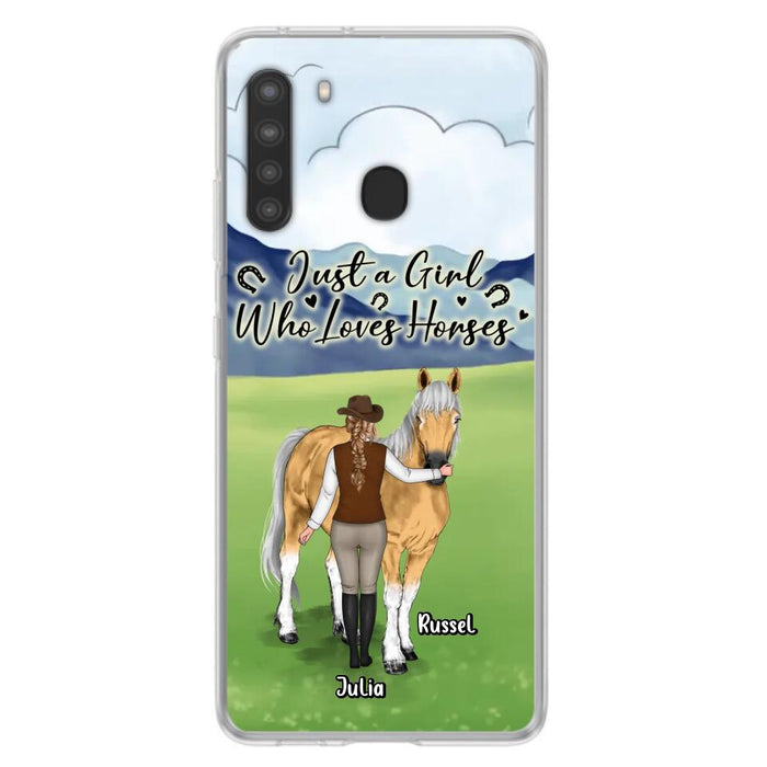 Custom Personalized Horse Girl Phone Case - Gift Idea For Horse Lovers/Horse Owners - Just A Girl Who Loves Horses - Case For iPhone & Samsung