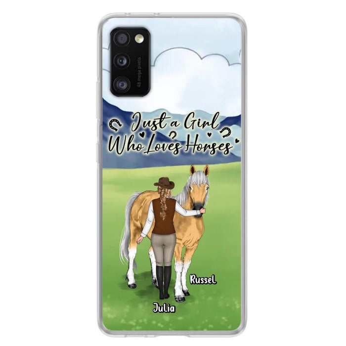 Custom Personalized Horse Girl Phone Case - Gift Idea For Horse Lovers/Horse Owners - Just A Girl Who Loves Horses - Case For iPhone & Samsung