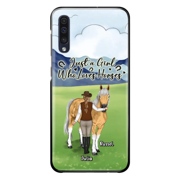 Custom Personalized Horse Girl Phone Case - Gift Idea For Horse Lovers/Horse Owners - Just A Girl Who Loves Horses - Case For iPhone & Samsung