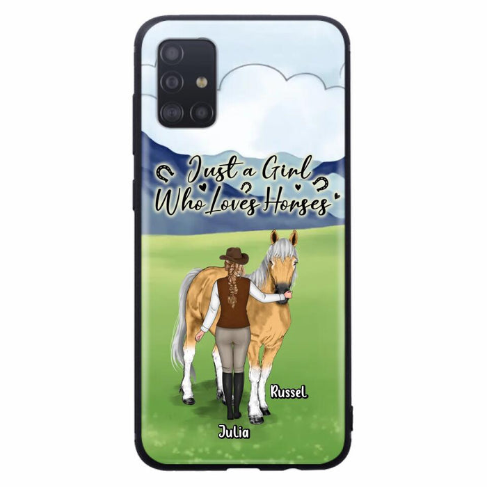 Custom Personalized Horse Girl Phone Case - Gift Idea For Horse Lovers/Horse Owners - Just A Girl Who Loves Horses - Case For iPhone & Samsung