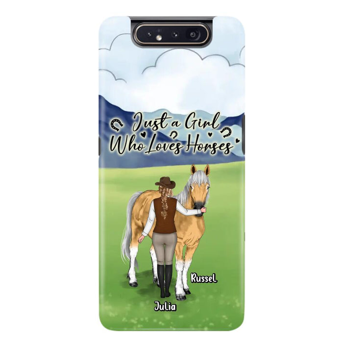 Custom Personalized Horse Girl Phone Case - Gift Idea For Horse Lovers/Horse Owners - Just A Girl Who Loves Horses - Case For iPhone & Samsung