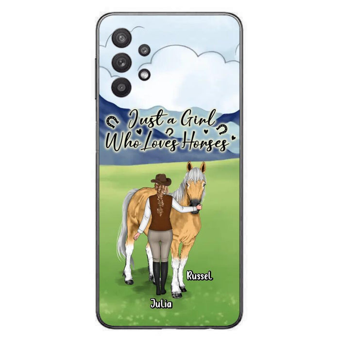 Custom Personalized Horse Girl Phone Case - Gift Idea For Horse Lovers/Horse Owners - Just A Girl Who Loves Horses - Case For iPhone & Samsung