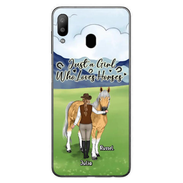 Custom Personalized Horse Girl Phone Case - Gift Idea For Horse Lovers/Horse Owners - Just A Girl Who Loves Horses - Case For iPhone & Samsung