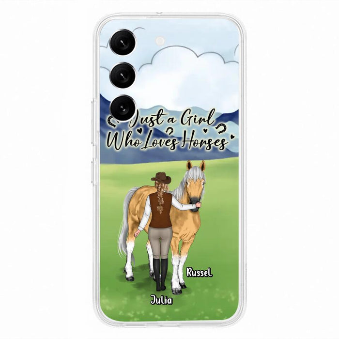 Custom Personalized Horse Girl Phone Case - Gift Idea For Horse Lovers/Horse Owners - Just A Girl Who Loves Horses - Case For iPhone & Samsung