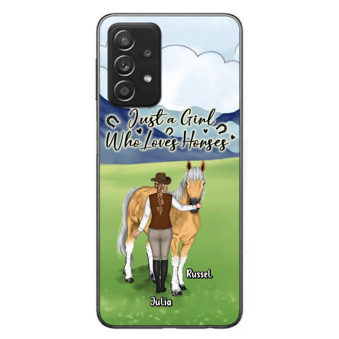 Custom Personalized Horse Girl Phone Case - Gift Idea For Horse Lovers/Horse Owners - Just A Girl Who Loves Horses - Case For iPhone & Samsung