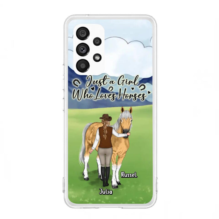 Custom Personalized Horse Girl Phone Case - Gift Idea For Horse Lovers/Horse Owners - Just A Girl Who Loves Horses - Case For iPhone & Samsung