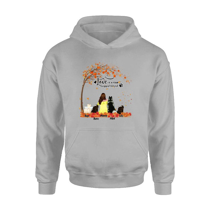 Custom Personalized Dog Mom Autumn T-shirt/Hoodie/Sweater/Long Sleeves - Gift for Dog Mom - Up to 4 Dogs