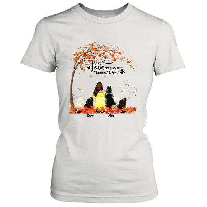 Custom Personalized Dog Mom Autumn T-shirt/Hoodie/Sweater/Long Sleeves - Gift for Dog Mom - Up to 4 Dogs