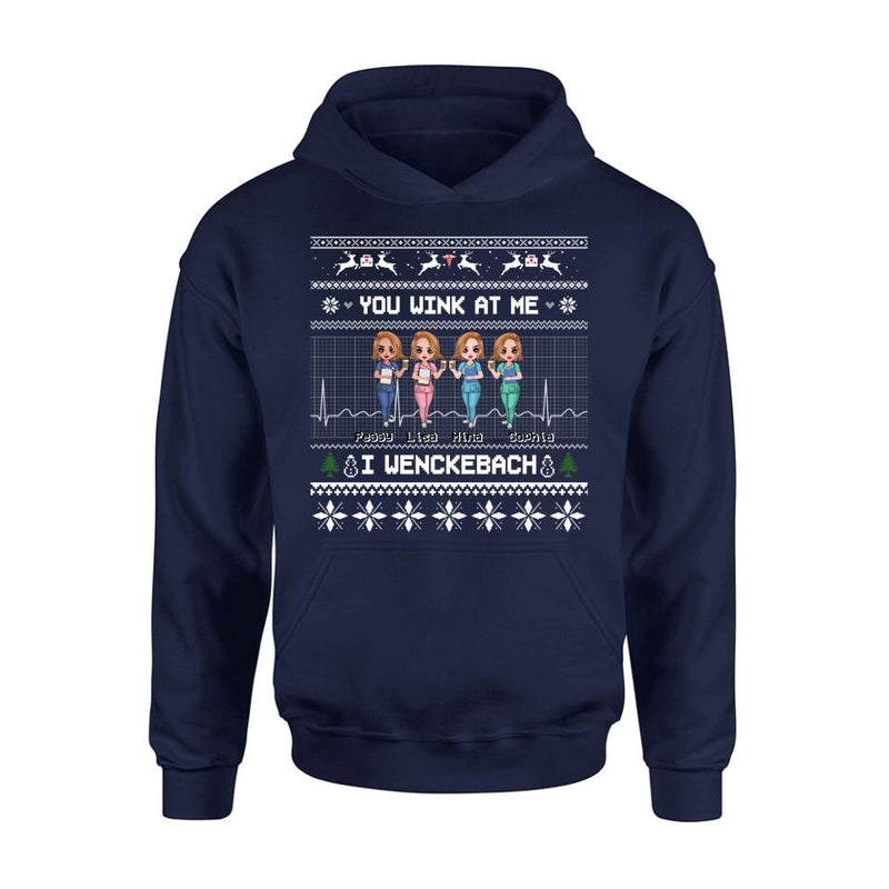 Personalized Nurses Shirt - Up to 4 Nurses - Christmas Gift Idea for Nurses/Friends/Besties - You Wink At Me I Wenckeback