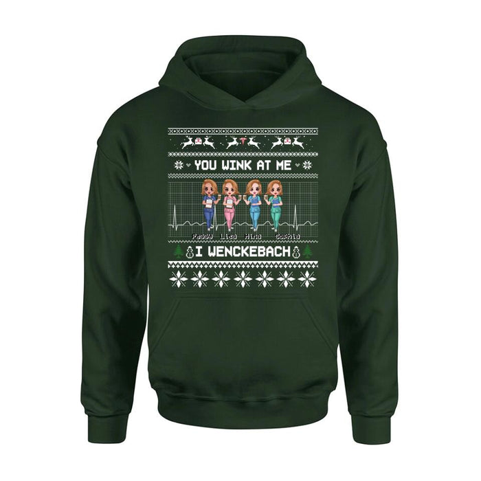 Personalized Nurses Shirt - Up to 4 Nurses - Christmas Gift Idea for Nurses/Friends/Besties - You Wink At Me I Wenckeback