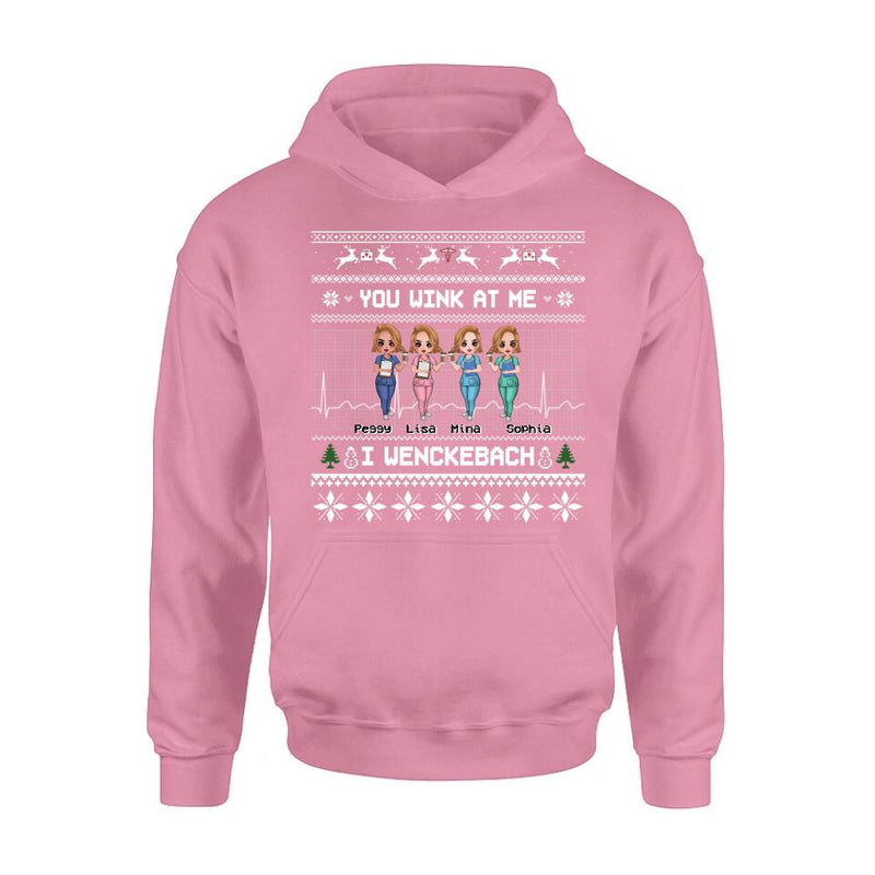Personalized Nurses Shirt - Up to 4 Nurses - Christmas Gift Idea for Nurses/Friends/Besties - You Wink At Me I Wenckeback