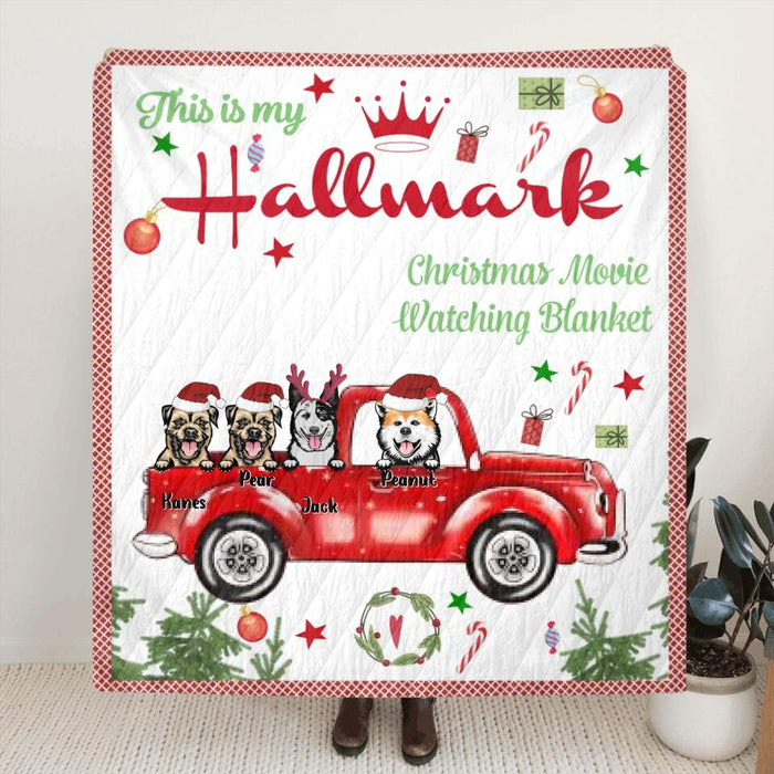 Custom Dog Blanket, Personalized Dog Blanket, Christmas Gifts For Dog Lovers, Dog owners - This Is My Hallmark Chirstmas Movie Watching Blanket