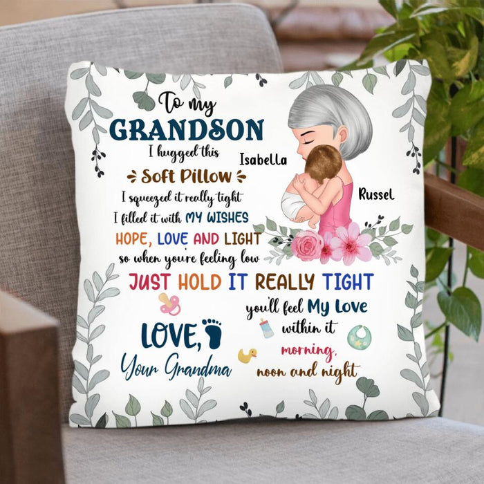 Custom Personalized To My Grandson Single Layer Fleece/Quilt Blanket/Pillow Cover - Gift Idea For Newborn Grandson/Granddaughter -To My Grandson