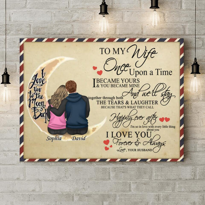 Custom Personalized Couple Horizontal Canvas - Best Gift Idea For Wife From Husband - To My Wife, I Love You Forever & Always